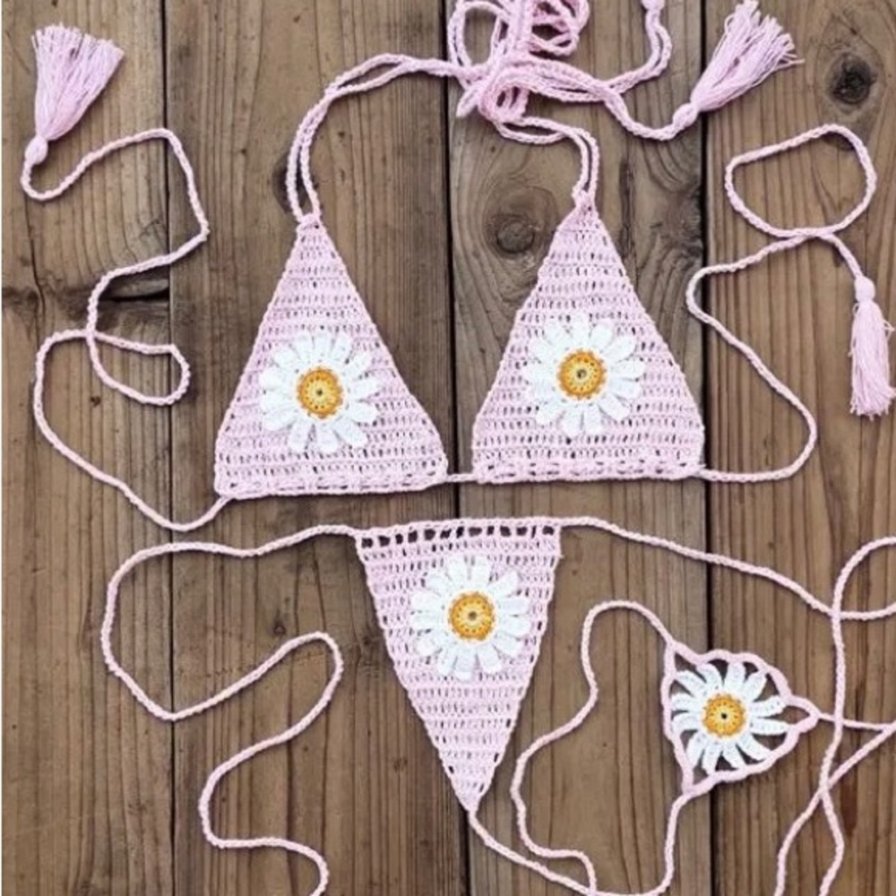 Pink Crochet Bikini